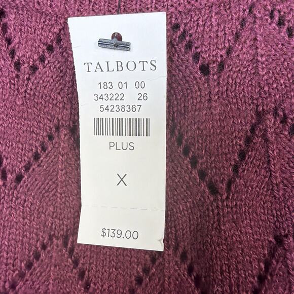 Talbots plus XL Wine burgundy Sweater Dress minimalist knit relaxed MIDI NWT - Picture 5 of 11